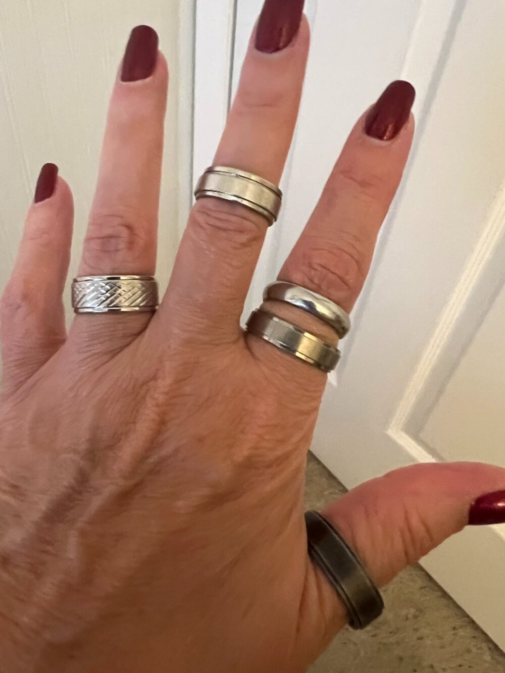 Men’s 5‑Piece Stainless‑Steel Ring Bundle – Mixed Styles